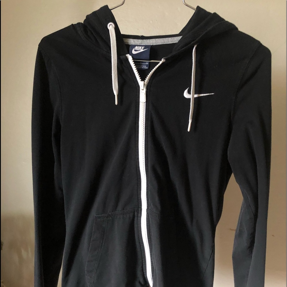 black nike zip up hoodie sweatshirt S